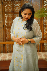 Kurti Dress : Blue and Yellow