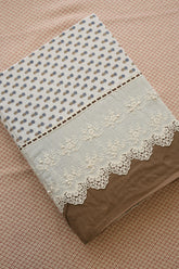 Bedsheets - Premium King soft cotton lace bedsheets majestic