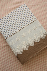 Bedsheets - Premium King soft cotton lace bedsheets majestic