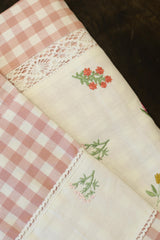 Bedsheets - King Premium check floral embroidery bedsheet