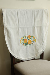 Floral Cross Stitch Embroidered Sofa Back / chair back Cover Set 3+1+1