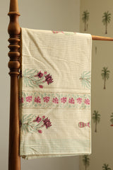 Hand Block Printed Waffle Cotton Towel