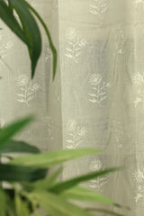 Curtains - Premium embroidery sheer curtains - White Base