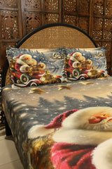 Christmas 7D Panel Print King Size Bedsheet Set - Xmas edition