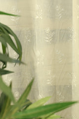Curtains - Premium embroidery sheer curtains - White Base