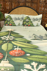 Christmas 7D Panel Print King Size Bedsheet Set - Xmas edition