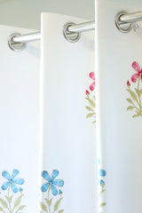 Curtains - Handblock printed curtains white base
