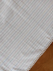 Onam Striped Table Runner with Side Lace - 8 seater