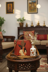 Retro Bag : Girl Printed Suitcase Style Clutch