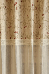 Curtains - Premium designer embroidery sheer curtains beige base prebooking (description )
