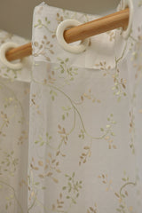 Curtains-Embroidered organza sheer curtains
