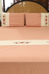 Bedsheets - King premium machine embroidery bedsheets lace bedsheets