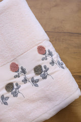 Premium Floral Embroidery Bath Towel – Pastel stella
