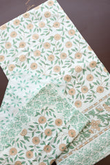 Bedsheets - King percale cotton handblock soft lily bedsheets