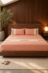 Bedsheets - King premium machine embroidery bedsheets lace bedsheets
