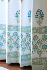 Curtains - Handblock printed curtains white base