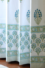 Curtains - Handblock printed curtains white base