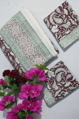 Bedsheets-Queen Premium Handblock printed bedsheets Whitelily