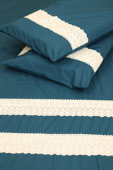 Premium Soft Cotton Lace Bedsheet Set – King Size