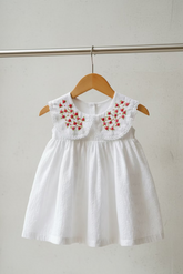 Kids dress - Hakoba with embroidery 10-12 months