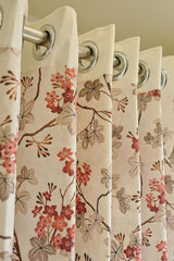 Curtains:Floral printed sheer curtains