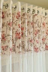 Curtains:Floral printed sheer curtains