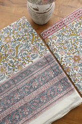 Mugal Bedsheets - King premium handblock print cotton bedsheets