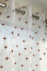 Curtains - Chandubi Premium Embroidery sheer curtains pink and cream