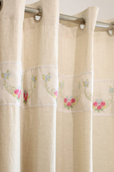 Curtains - Embroidery designer opaque curtains Three roses