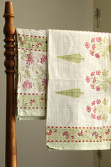 Towels - Waffle Handblock print Towel Set