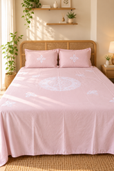 King Size Premium Machine Embroidery Bedsheet Set with 2 Pillow Covers (108x108)