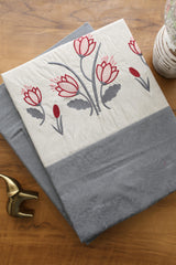Elegant Floral Embroidery King Bedsheet Set Caspian