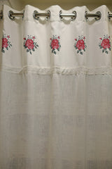 Curtains : Premium designer cross stitch embroidery sheer curtains(7-10 working days to dispatch )