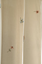 Curtains - Floral embroidery opaque curtain - beige colour bloom