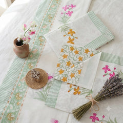 Bedsheets - King Percale cotton handblock bedsheets