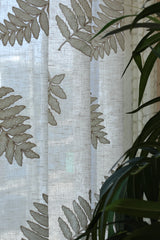 Curtains - Applique Cream Premium Embroidery sheer curtains meher prebooking