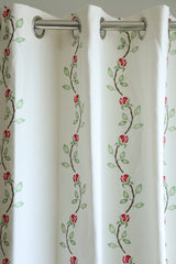 Curtains - Rose Vine Printed Opaque Curtain
