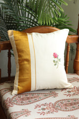 Onam Handblock Cushion Covers - 16*16 inches Cross stitch embroidery