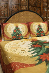 Christmas 7D Panel Print King Size Bedsheet Set - Xmas edition
