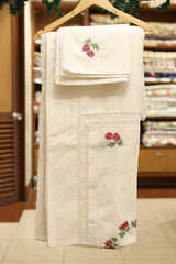 Bedsheets- Queen premium cross stitch embroidery bedsheets