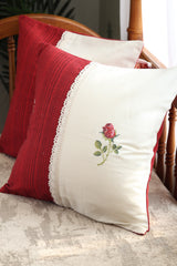 Cushion covers - Rose Cross stitch embroidery - Xmas edition