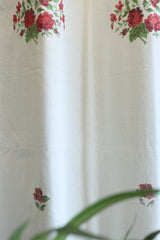 Curtains-Cross stitch embroidery curtains off white base clearance sale