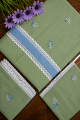 Bedsheets - King premium machine embroidery bedsheets (Sage green)