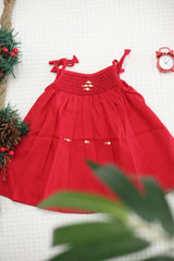 Kids smocked dress 3-6 months Xmas