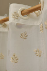 Curtains-Embroidered organza sheer curtains