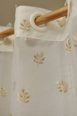 Curtains-Embroidered organza sheer curtains