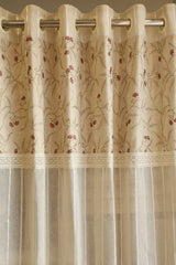 Curtains - Premium designer embroidery sheer curtains beige base prebooking (description )