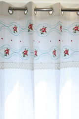 Curtains - cross stitch embroidery semi Transparent curtains