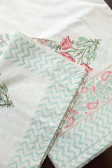Bedsheets - King percale cotton handblock soft lily bedsheets