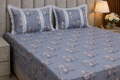 Bedsheets - Queen soft cotton lace bedsheets flora & lace